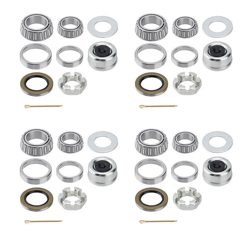 4 Set Trailer Axle Hub Bearings Kit L68149 L44649 for 3500lb #84 10-19 Spindles