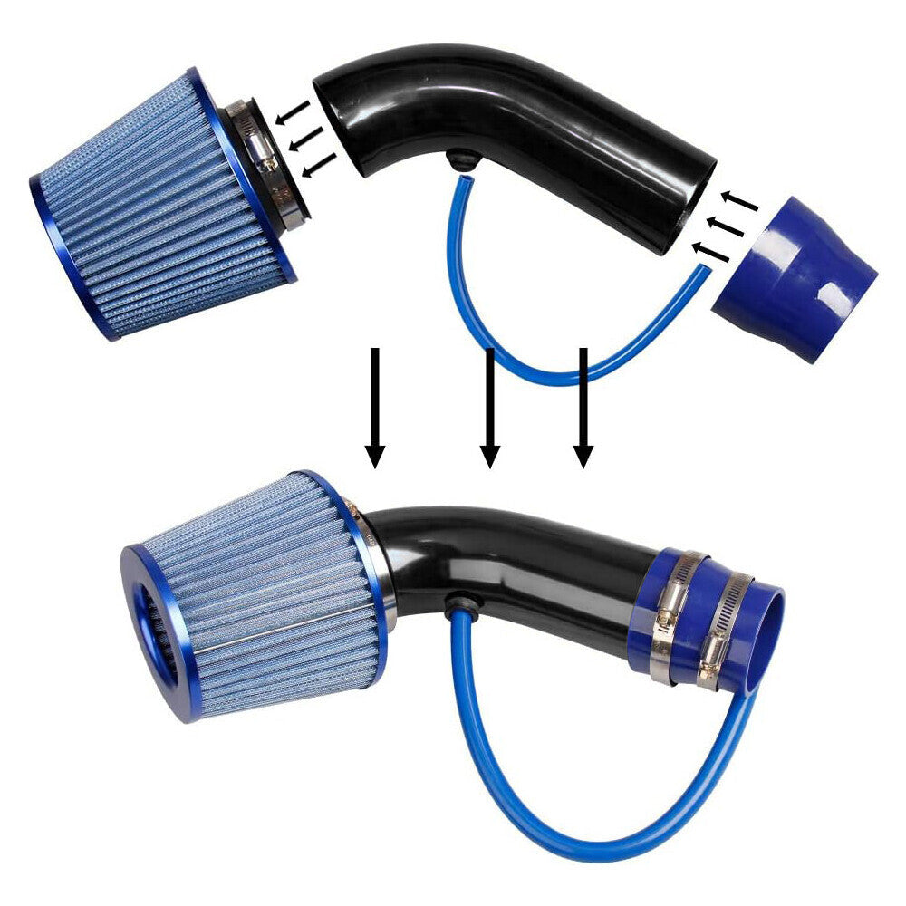 3'' Cold Air Intake Filter Induction Kit Pipe Power Flow Hose System Universal