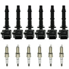 6 Pack UF535 Ignition Coils and Spark Plugs for Mercedes-Benz C250 GL450 ML350