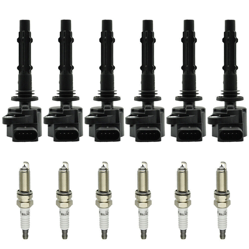 6 Pack UF535 Ignition Coils and Spark Plugs for Mercedes-Benz C250 GL450 ML350