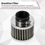 1.2L-10AN Oil Catch Can Baffled 2Port Reservoir Tank+Dual Breather Filter Sliver