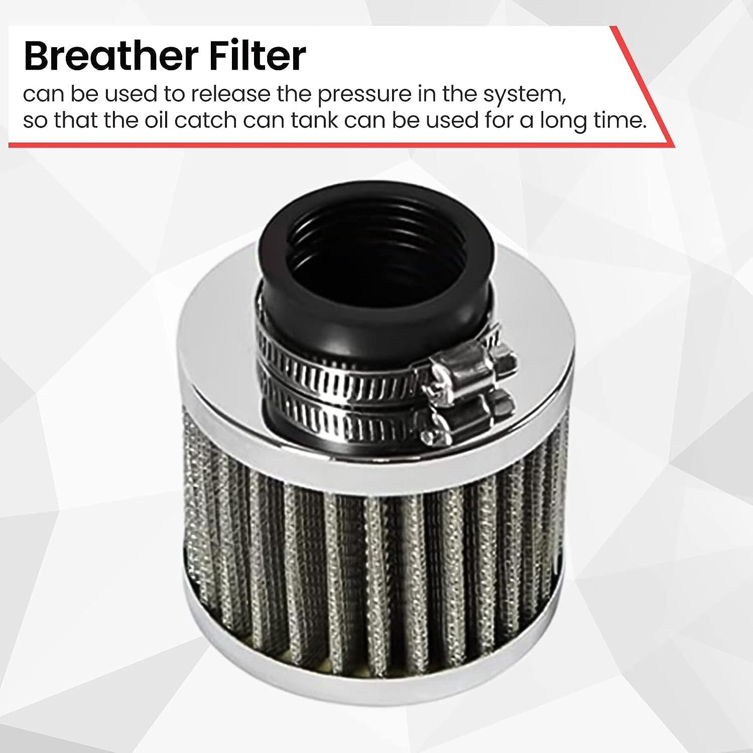 1.2L-10AN Oil Catch Can Baffled 2Port Reservoir Tank+Dual Breather Filter Sliver