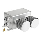 1.2L-10AN Oil Catch Can Baffled 2Port Reservoir Tank+Dual Breather Filter Sliver