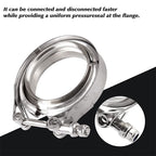 2 PCS 3.5" V-Band Flange & Clamp Kit Fit for Turbo Ex Pipes Stainless Steel