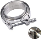 2 PCS 3.5" V-Band Flange & Clamp Kit Fit for Turbo Ex Pipes Stainless Steel