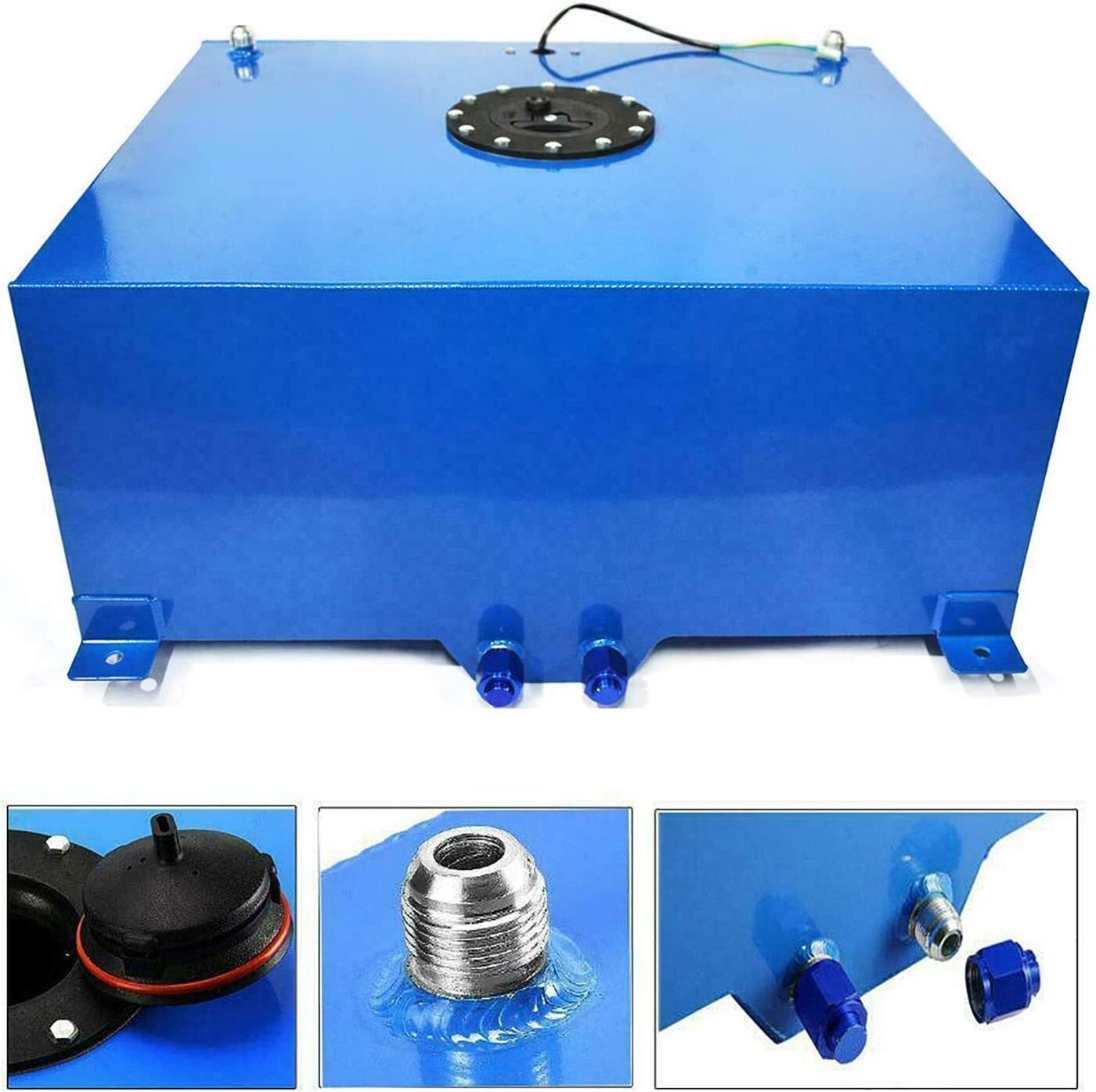 High Quality 20 Gallon Aluminum Racing Drift Fuel Cell Tank w/ Level Sender Blue
