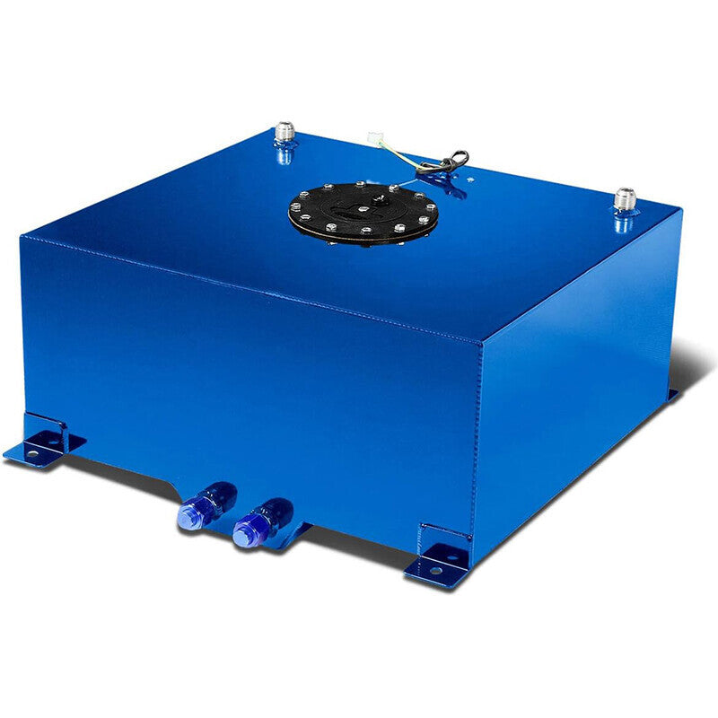 High Quality 20 Gallon Aluminum Racing Drift Fuel Cell Tank w/ Level Sender Blue