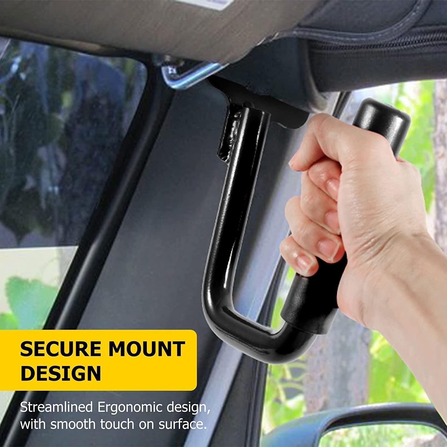 Front Grab Handles Bars Fit for 1997-2006 Jeep Wrangler TJ & Unlimited-Black