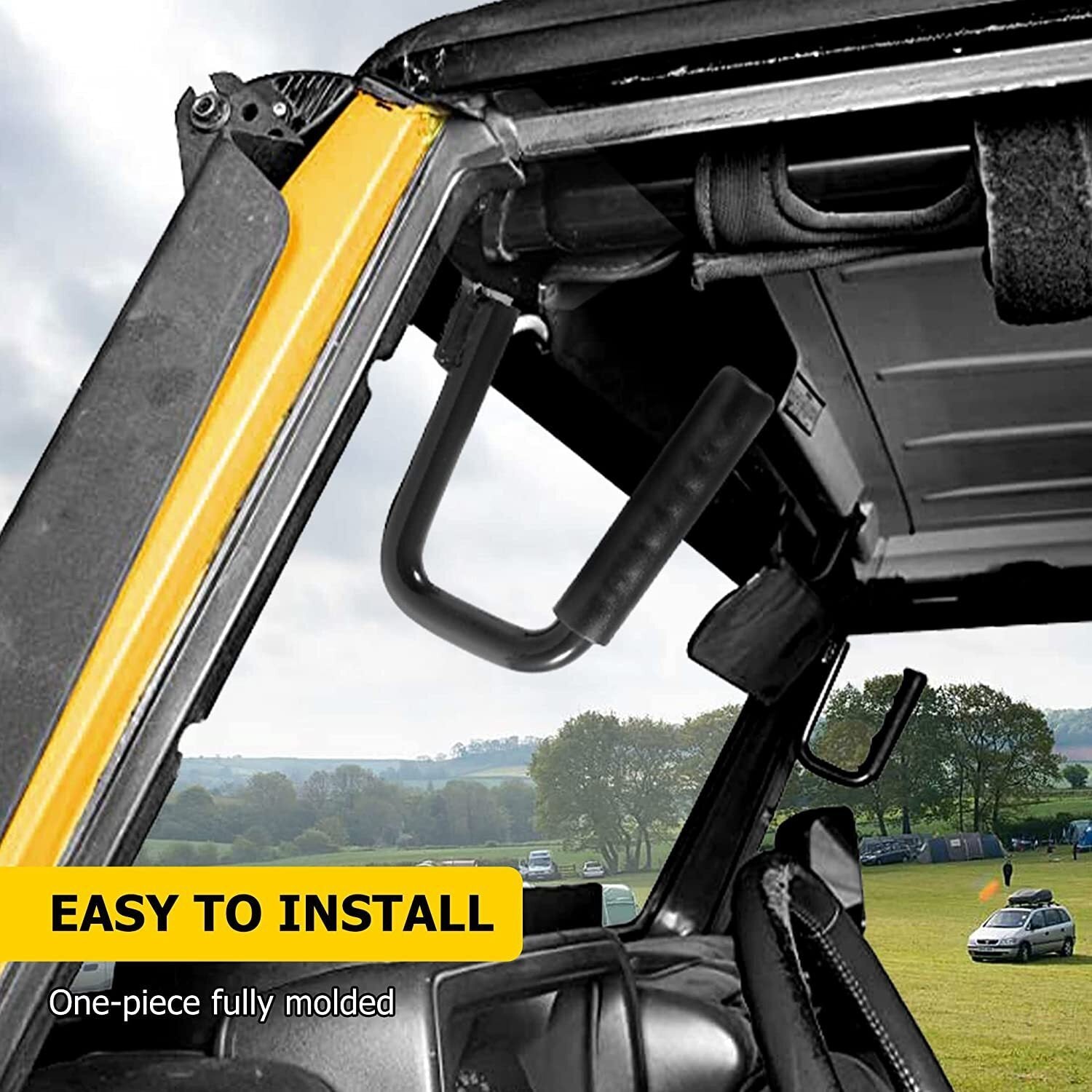 Front Grab Handles Bars Fit for 1997-2006 Jeep Wrangler TJ & Unlimited-Black