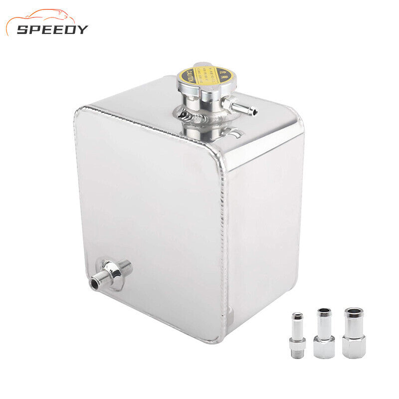 Aluminum Water Coolant Radiator Universal 2.5L Overflow Reservior Tank+ Cap