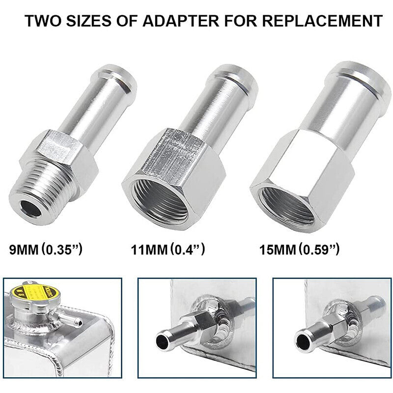 Aluminum Water Coolant Radiator Universal 2.5L Overflow Reservior Tank+ Cap