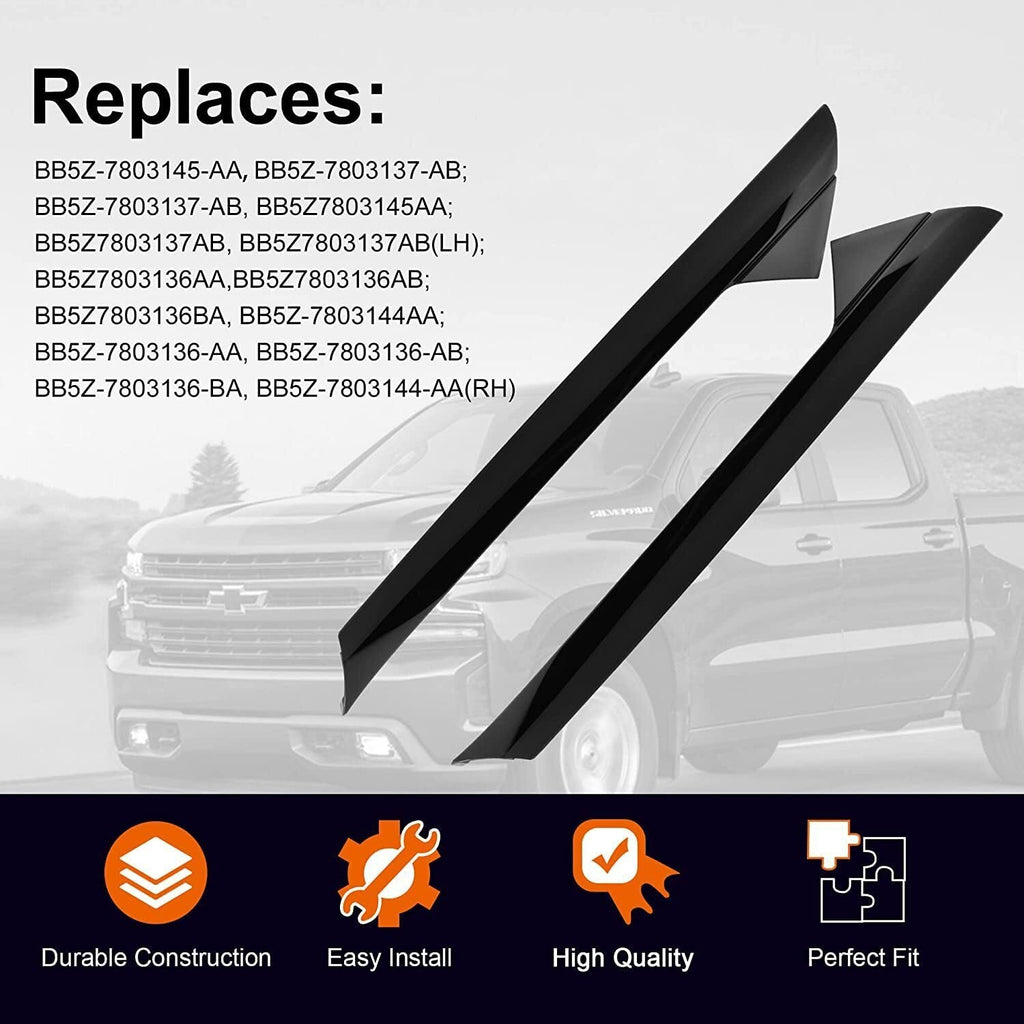 Fit For 2011-2019 Ford Explorer Windshield Outer Trim Pillar Molding RH+LH Side