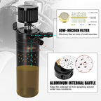 750ML Oil Catch Can Kit Universal Oil Separator Large Baffled Reservoir Tank