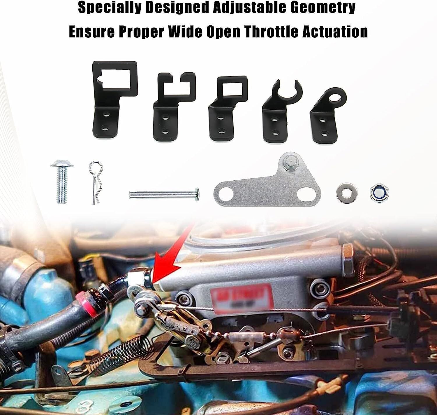 304147 Carburetor Throttle Cable Mount EZ-EFI For TH350 C10 700R4 Automatic