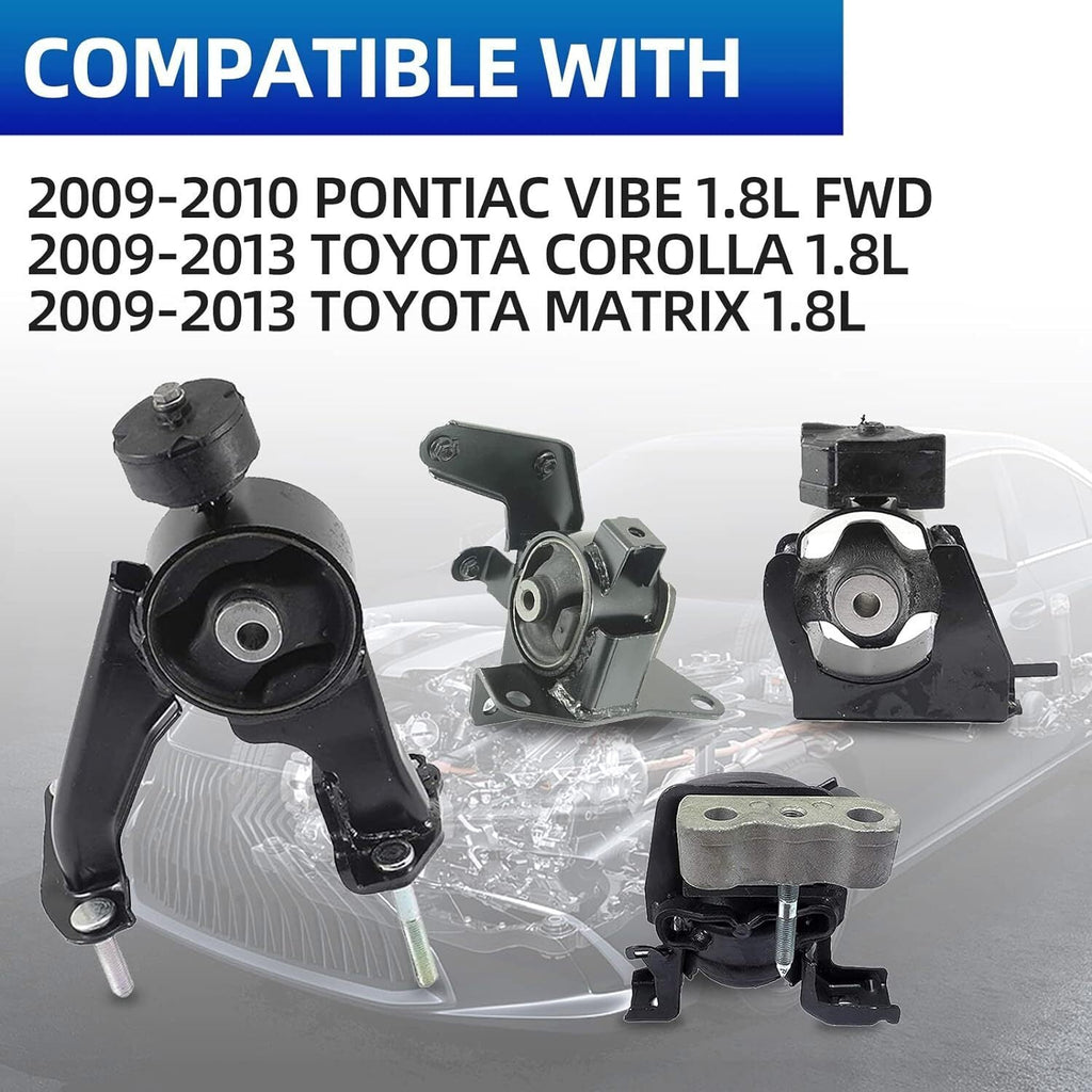 FOR 09-13 TOYOTA COROLLA 1.8L SET OF 4PCS ENGINE MOTOR & AUTO TRANSMISSION MOUNT