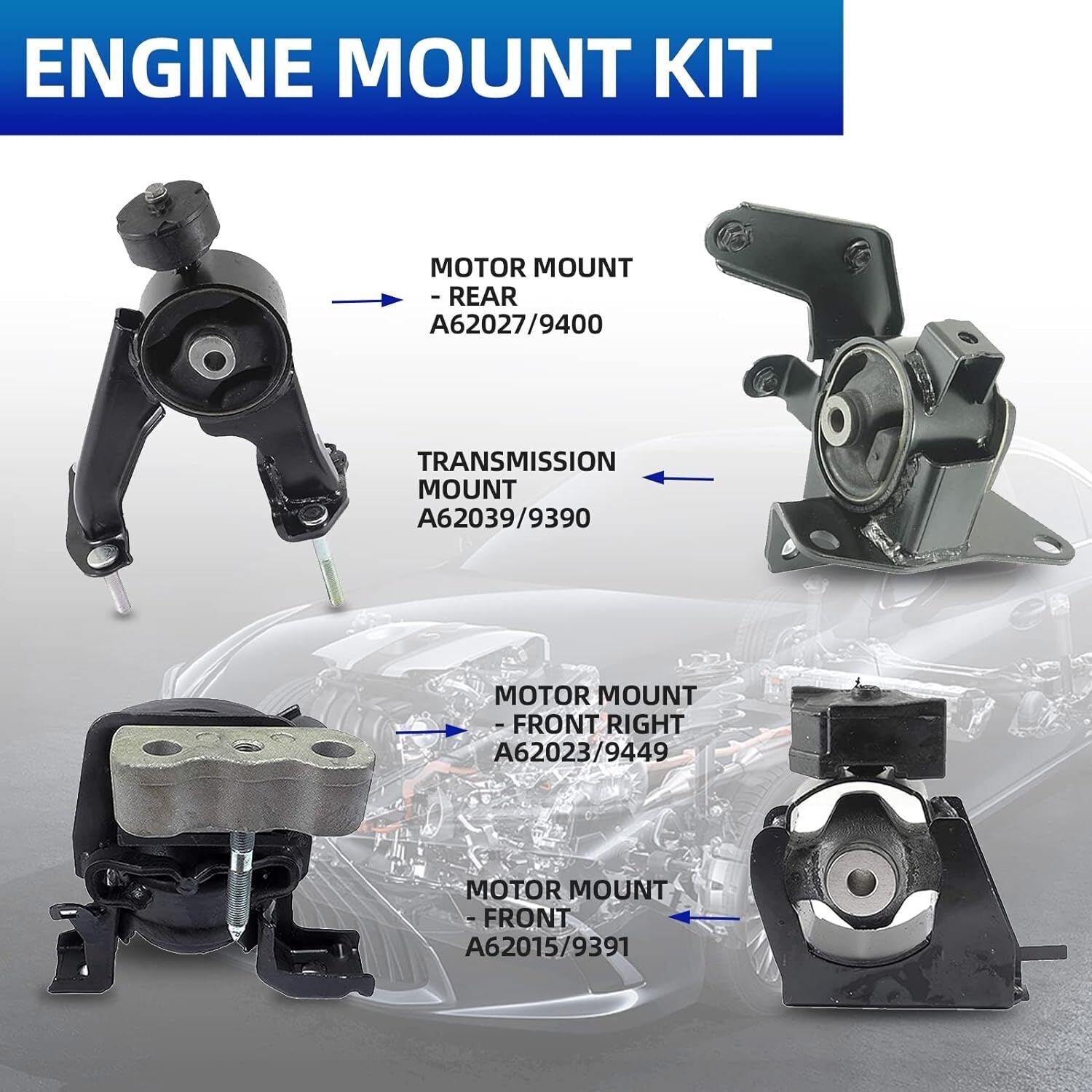 FOR 09-13 TOYOTA COROLLA 1.8L SET OF 4PCS ENGINE MOTOR & AUTO TRANSMISSION MOUNT