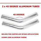 Universal 2.5" Intercooler Piping Kit +T-Bolt Clamps + Black Silicone Hose