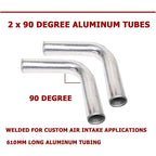 Universal 2.5" Intercooler Piping Kit +T-Bolt Clamps + Black Silicone Hose