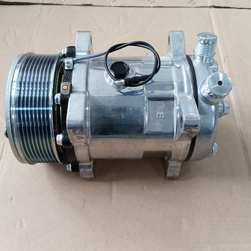 A/C Compressor w/ Clutch for Sanden 508 Style 8-Groove Serpentine Belt Aluminum