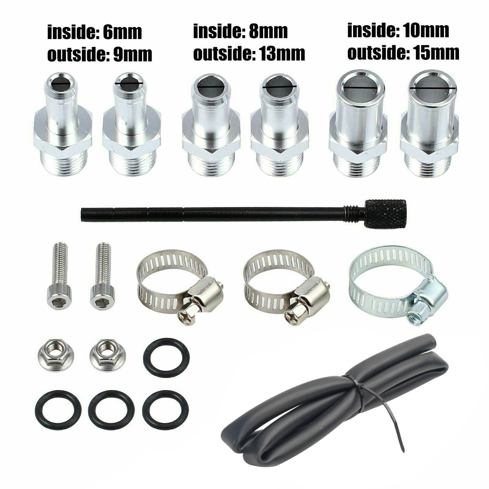 Universal Car Oil Catch Can Kit Reservoir Baffled Tank with Breather Filter Red