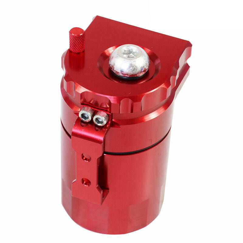 Universal Car Oil Catch Can Kit Reservoir Baffled Tank with Breather Filter Red