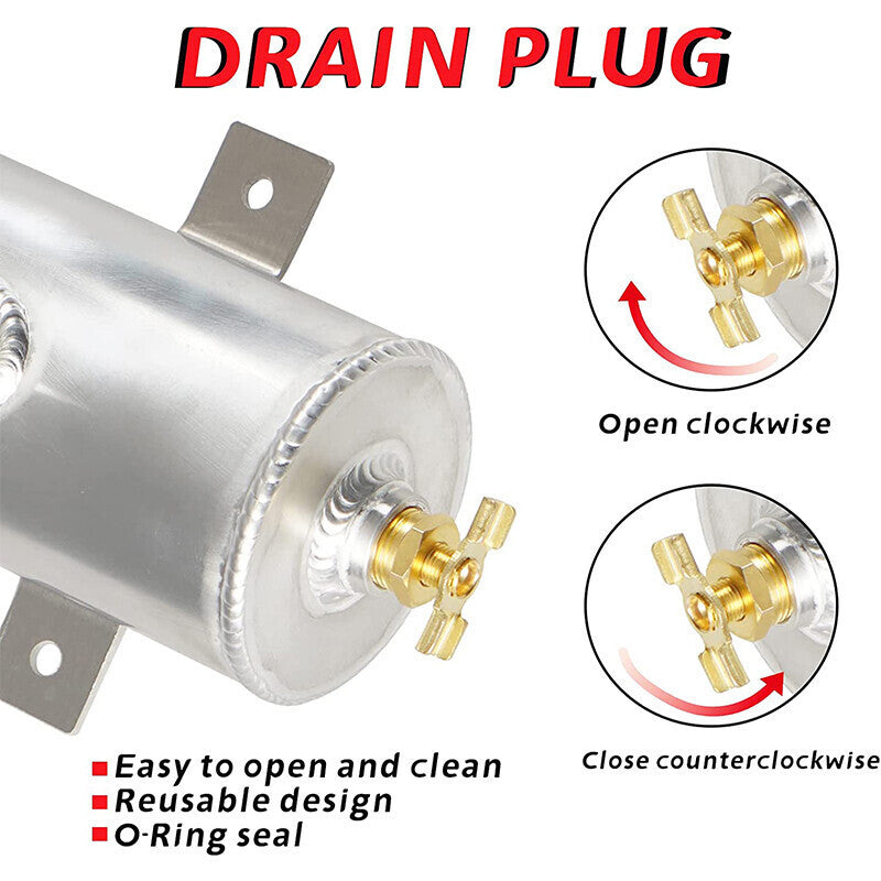 Car Engine 750ml 10AN Oil Catch Can Reservoir Tank + Breather Filter Baffled Kit