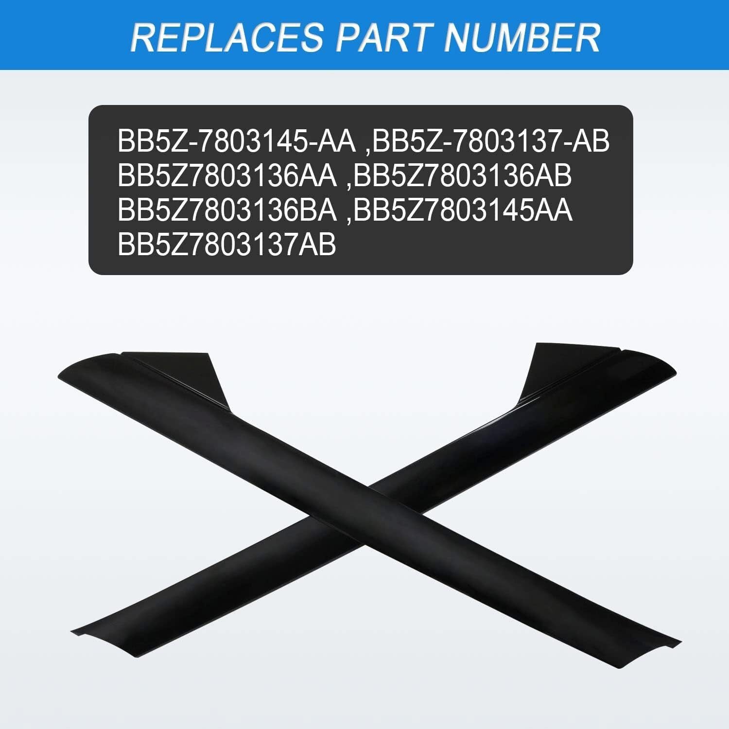 2PCS For 2011-2019 Ford Explorer Windshield Outer Pillar Molding Trim Left Right