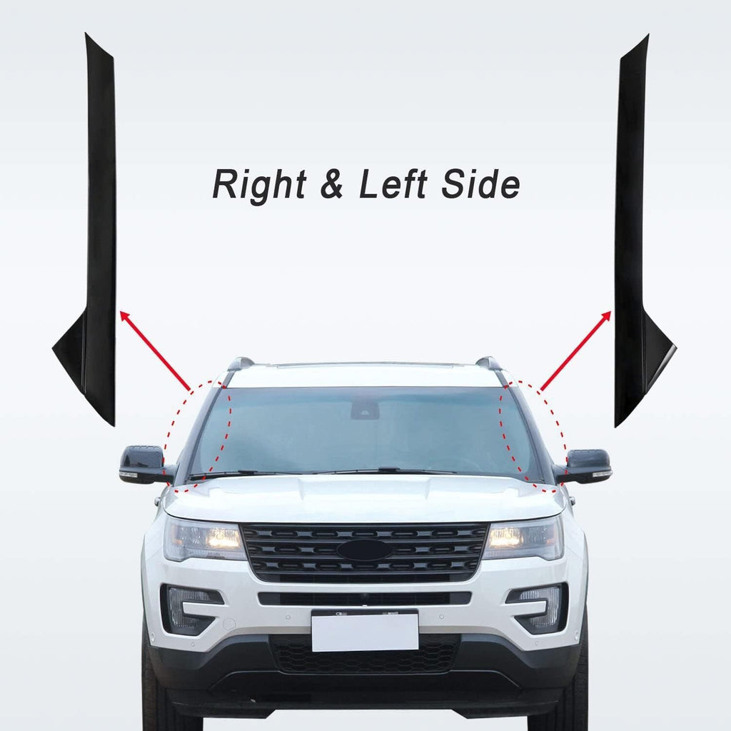 2PCS For 2011-2019 Ford Explorer Windshield Outer Pillar Molding Trim Left Right