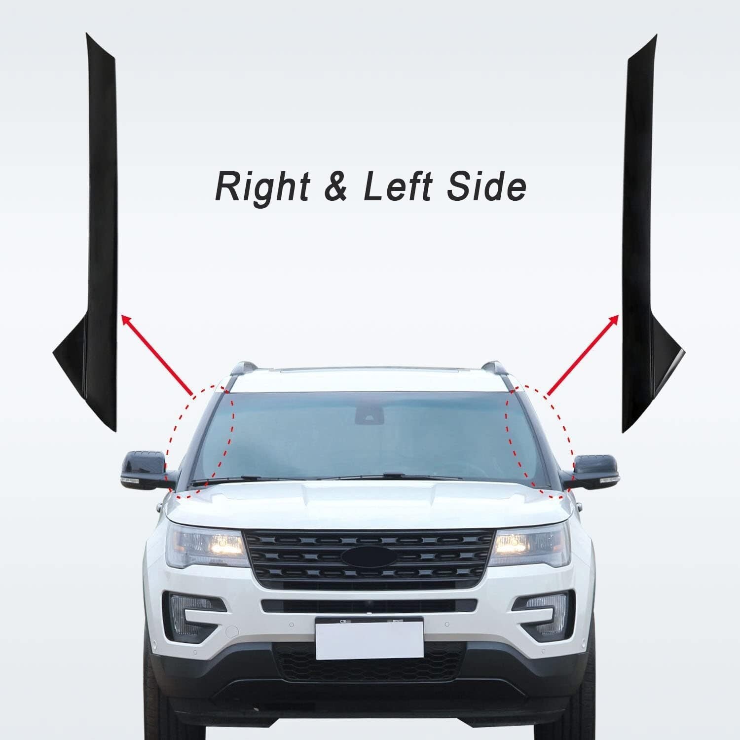 2PCS For 2011-2019 Ford Explorer Windshield Outer Pillar Molding Trim Left Right