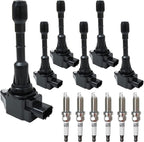 6X Ignition Coil & 6X Spark Plug for 2009-2019 Nissan Maxima V6 3.5L UF550 C1670