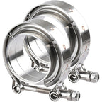 2.5" V-Band Flange & Clamp Set 2 Pcs w/ Male Female For Turbo Pipes
