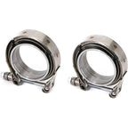 2.5" V-Band Flange & Clamp Set 2 Pcs w/ Male Female For Turbo Pipes