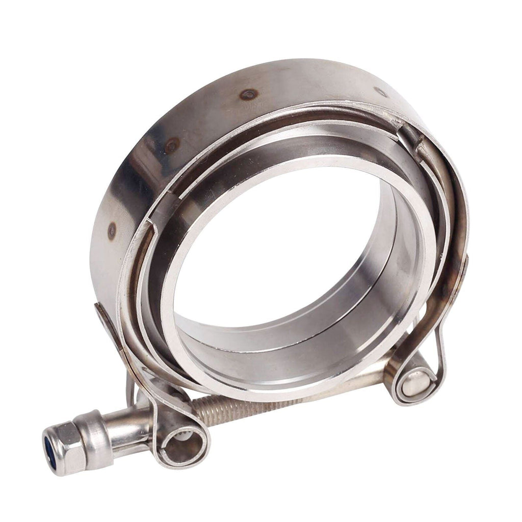 2.5" V-Band Flange & Clamp Set 2 Pcs w/ Male Female For Turbo Pipes