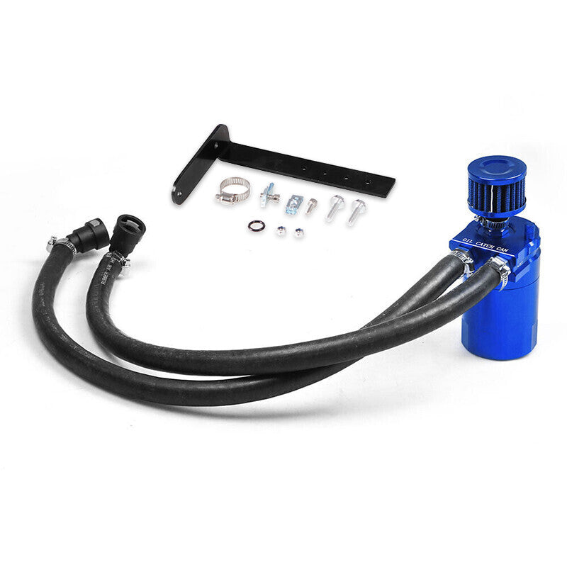 Oil Catch Can Kit Blue Tank for 11-21 Ford F150 5.0L Raptor 2.7L 3.5L Ecoboost