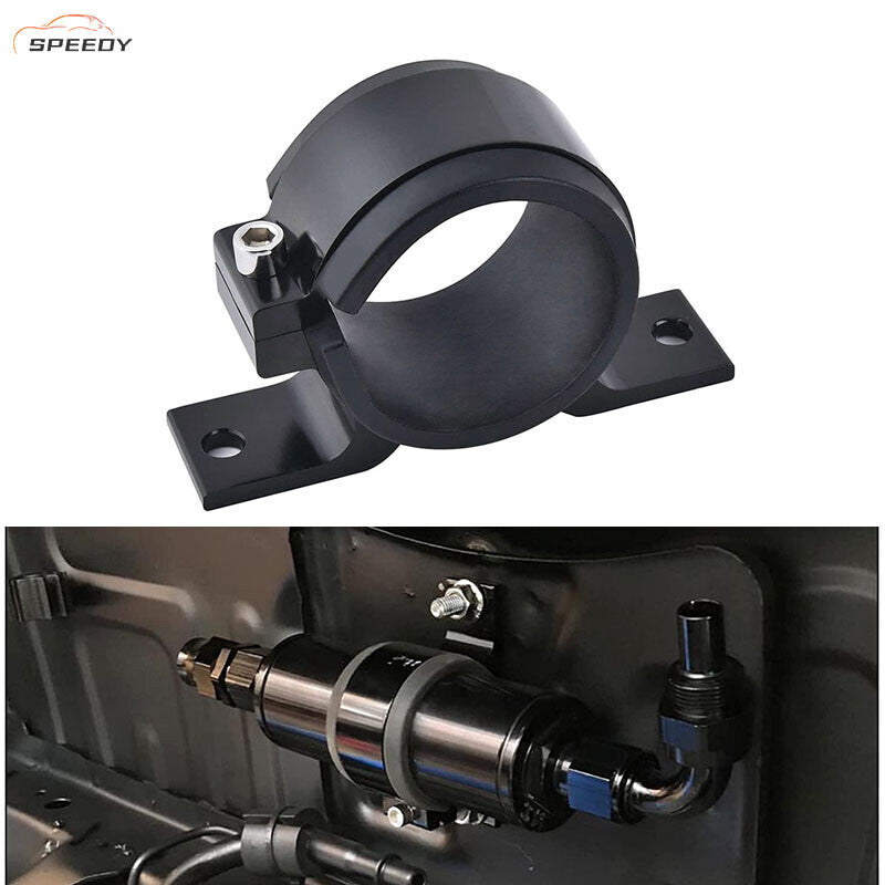 50mm Single Clamp Cradle Fuel Pump Bracket Fuel Filter Mounting Black US STOCK