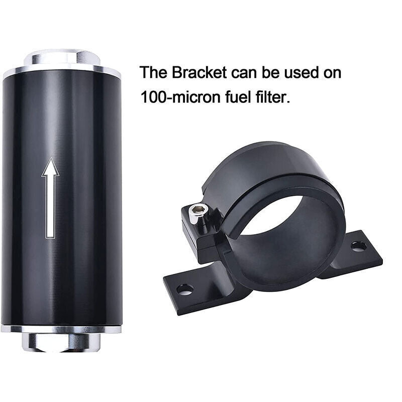 50mm Single Clamp Cradle Fuel Pump Bracket Fuel Filter Mounting Black US STOCK