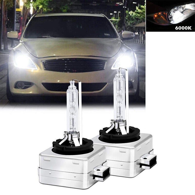 2 X For D1C D1S D1R 6000K White HID Xenon Headlight Light Bulbs Replacement