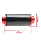 High Flow Inline Fuel Filter 30 Micron Cleanable with AN6 AN8 AN10 Adapter