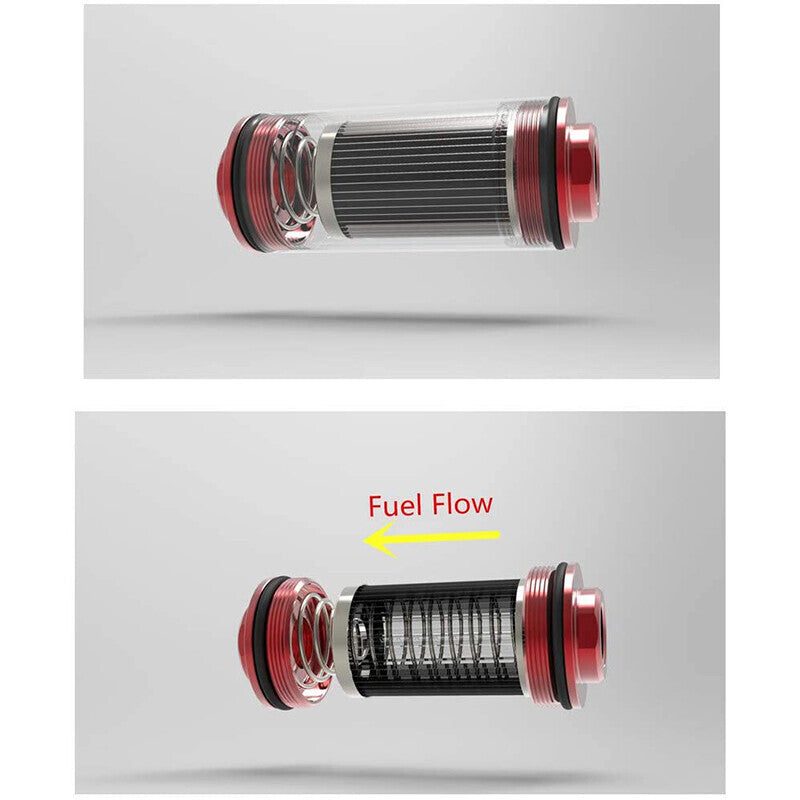 High Flow Inline Fuel Filter 30 Micron Cleanable with AN6 AN8 AN10 Adapter