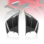 1Pair Motorcycle Side Winglets Air Deflector Wing Kit Spoiler Gloss Carbon Fiber