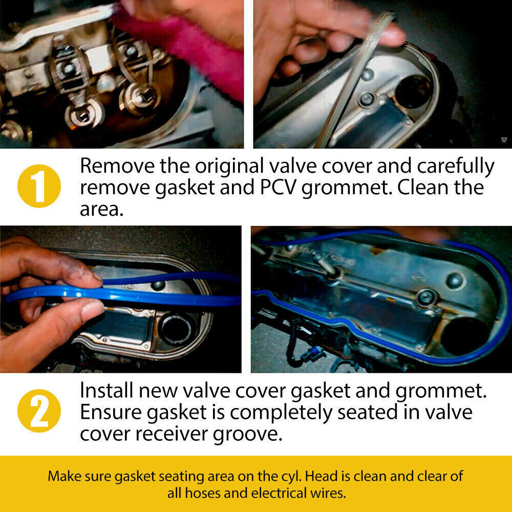 Valve Cover Gasket Set For Chevy Silverado Suburban Tahoe Trailblazer 4.8L 5.3L