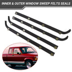FIT FOR 1987-1997 FORD F150 F250 F350 DOOR WINDOW SEAL BELT WEATHERSTRIP 4 PCS