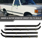 FIT FOR 1987-1997 FORD F150 F250 F350 DOOR WINDOW SEAL BELT WEATHERSTRIP 4 PCS