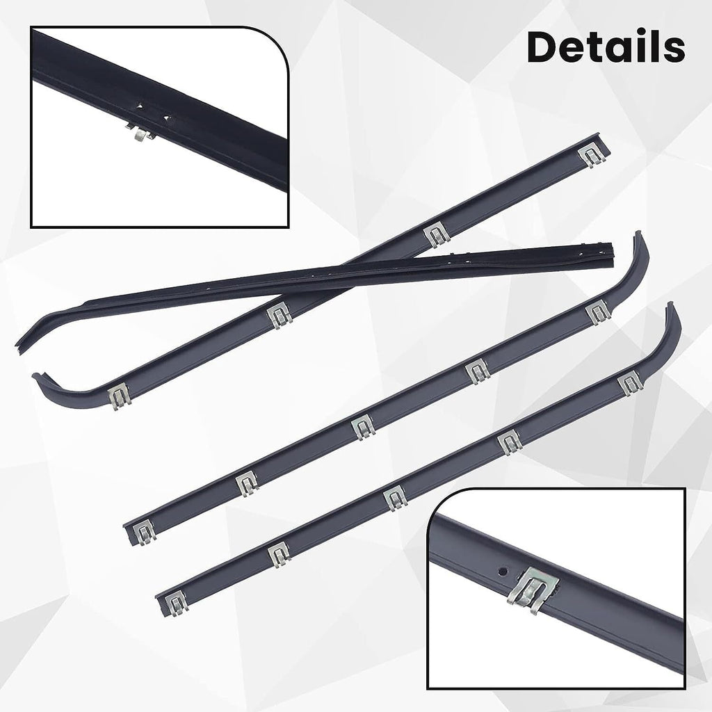FIT FOR 1987-1997 FORD F150 F250 F350 DOOR WINDOW SEAL BELT WEATHERSTRIP 4 PCS