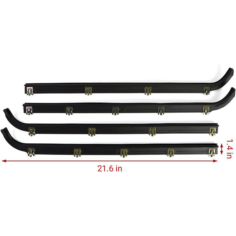 FIT FOR 1987-1997 FORD F150 F250 F350 DOOR WINDOW SEAL BELT WEATHERSTRIP 4 PCS