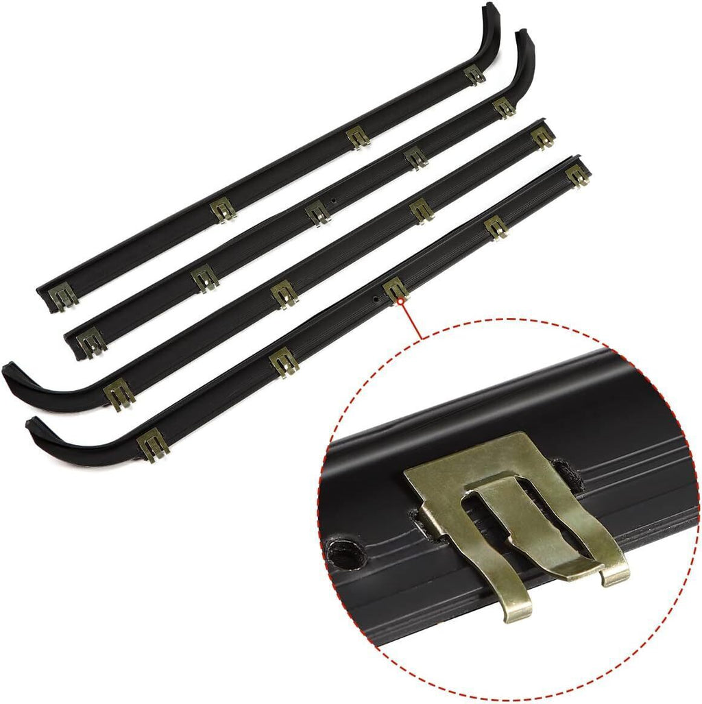 FIT FOR 1987-1997 FORD F150 F250 F350 DOOR WINDOW SEAL BELT WEATHERSTRIP 4 PCS