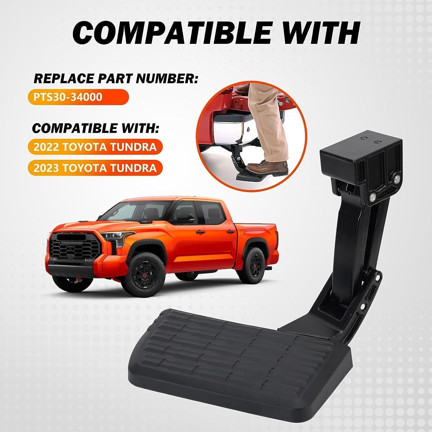 PT392-34231 Bed Step Assembly Kit For Toyota Tundra 22-23 3.4L PTS30-34000 Black