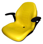 John Deere High Back Lawn Mower Compact Tractor Seat With Armrests Yellow