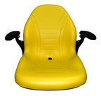 John Deere High Back Lawn Mower Compact Tractor Seat With Armrests Yellow