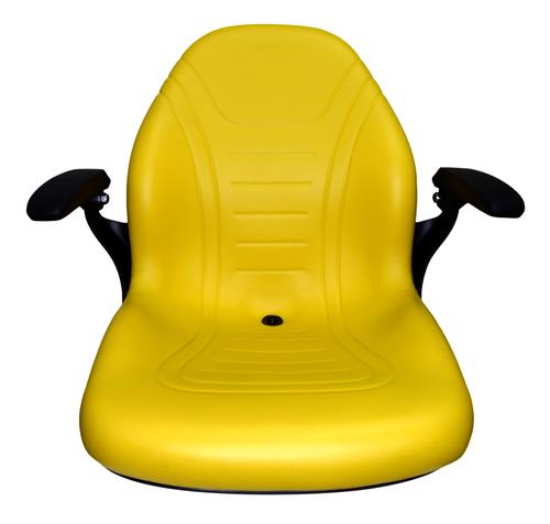 John Deere High Back Lawn Mower Compact Tractor Seat With Armrests Yellow